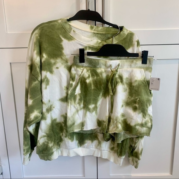 Free people Kelly washed set army combo green nwt $168 xs - Picture 2 of 14